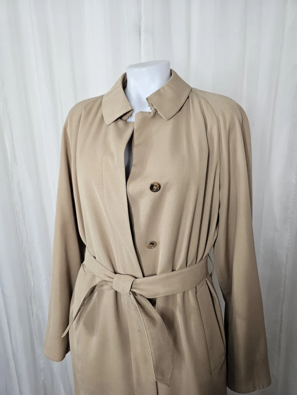 Burberry Vintage Belted Trench Coat With Wool/Camel Hair Liner Khaki Size 10 - Picture 13 of 16